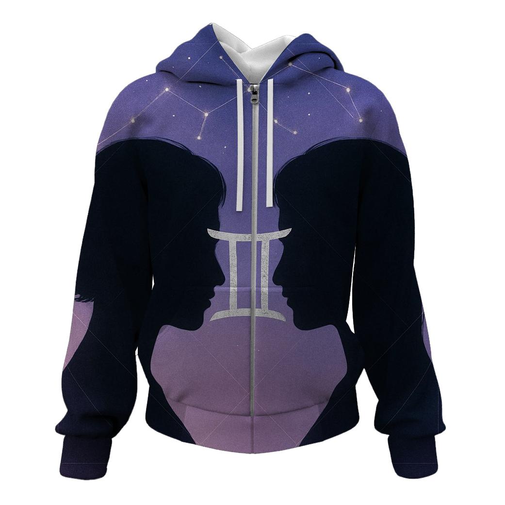 Luminous Gemini Twin Portrait hoodie designs
