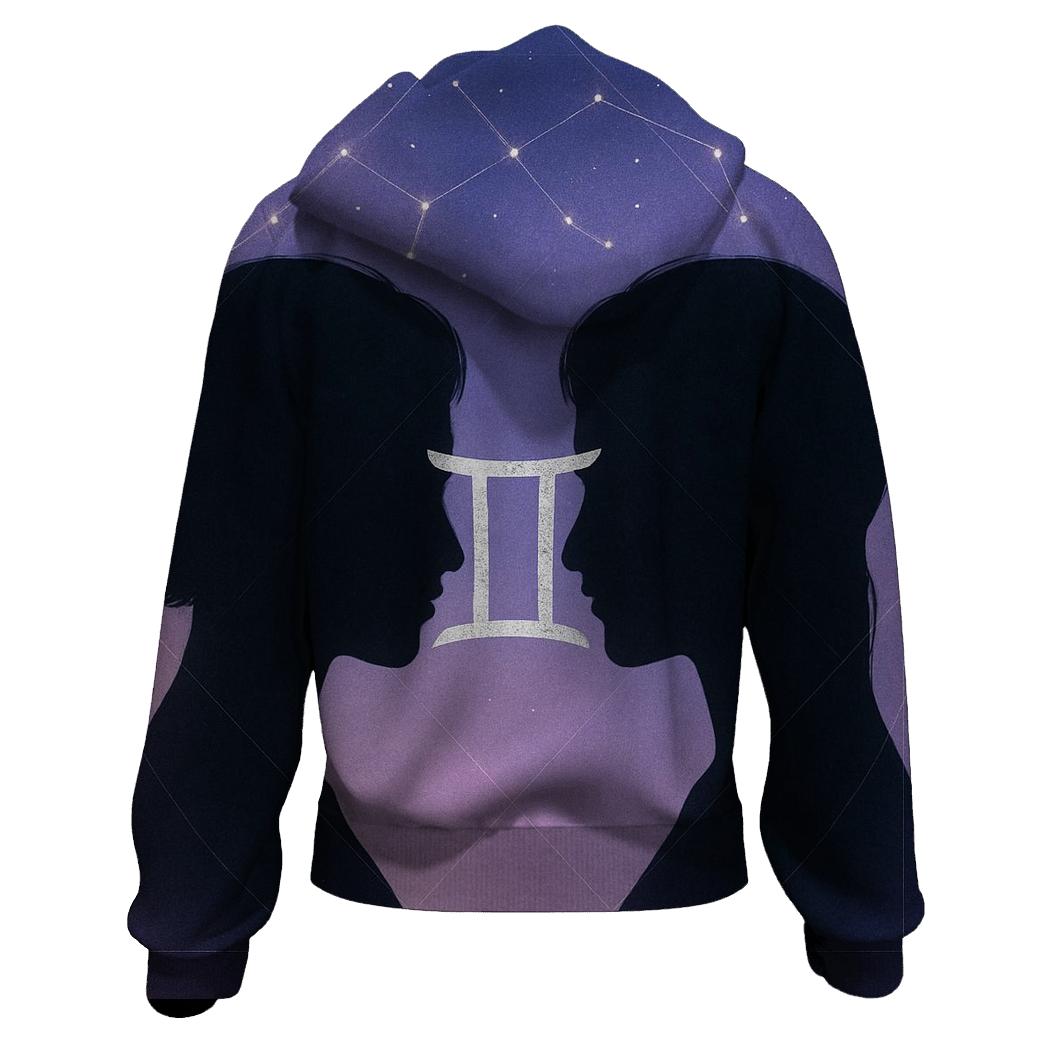 Luminous Gemini Twin Portrait hoodie designs