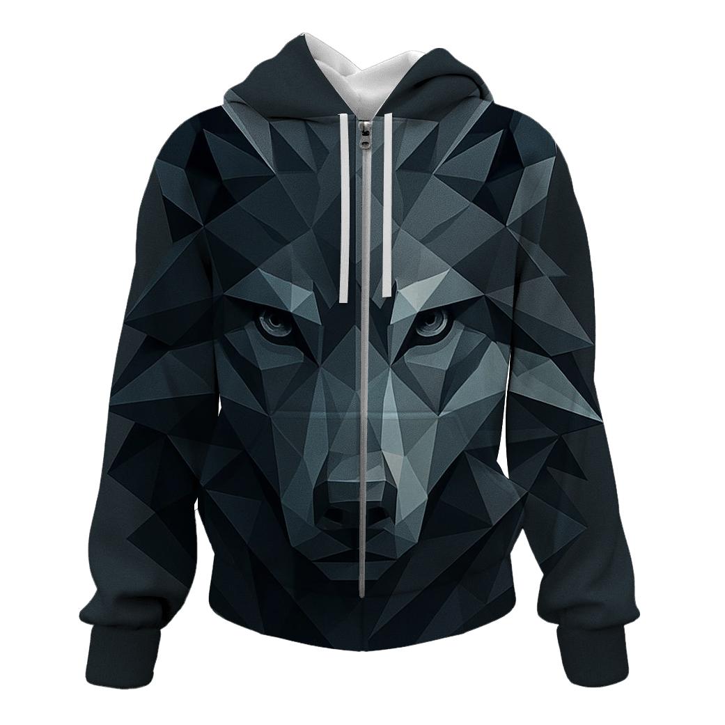 Abstract Geometric Wolf hoodie styles