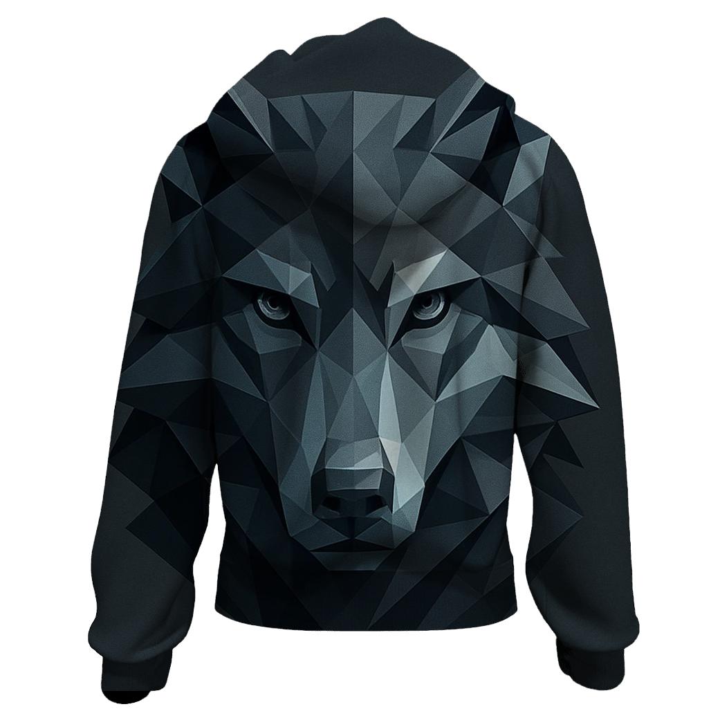 Abstract Geometric Wolf hoodie styles