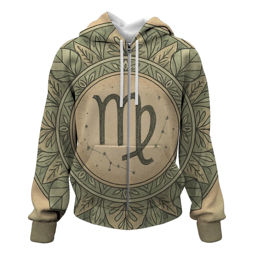 Virgo Earth Mandala Pattern hoodie designs