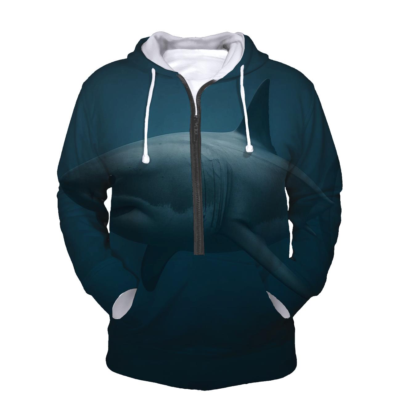 Pelagic Loom Great White Shark designer hoodies