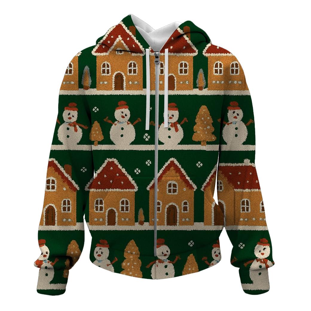 Gingerbread Village Parade Design premium hoodies