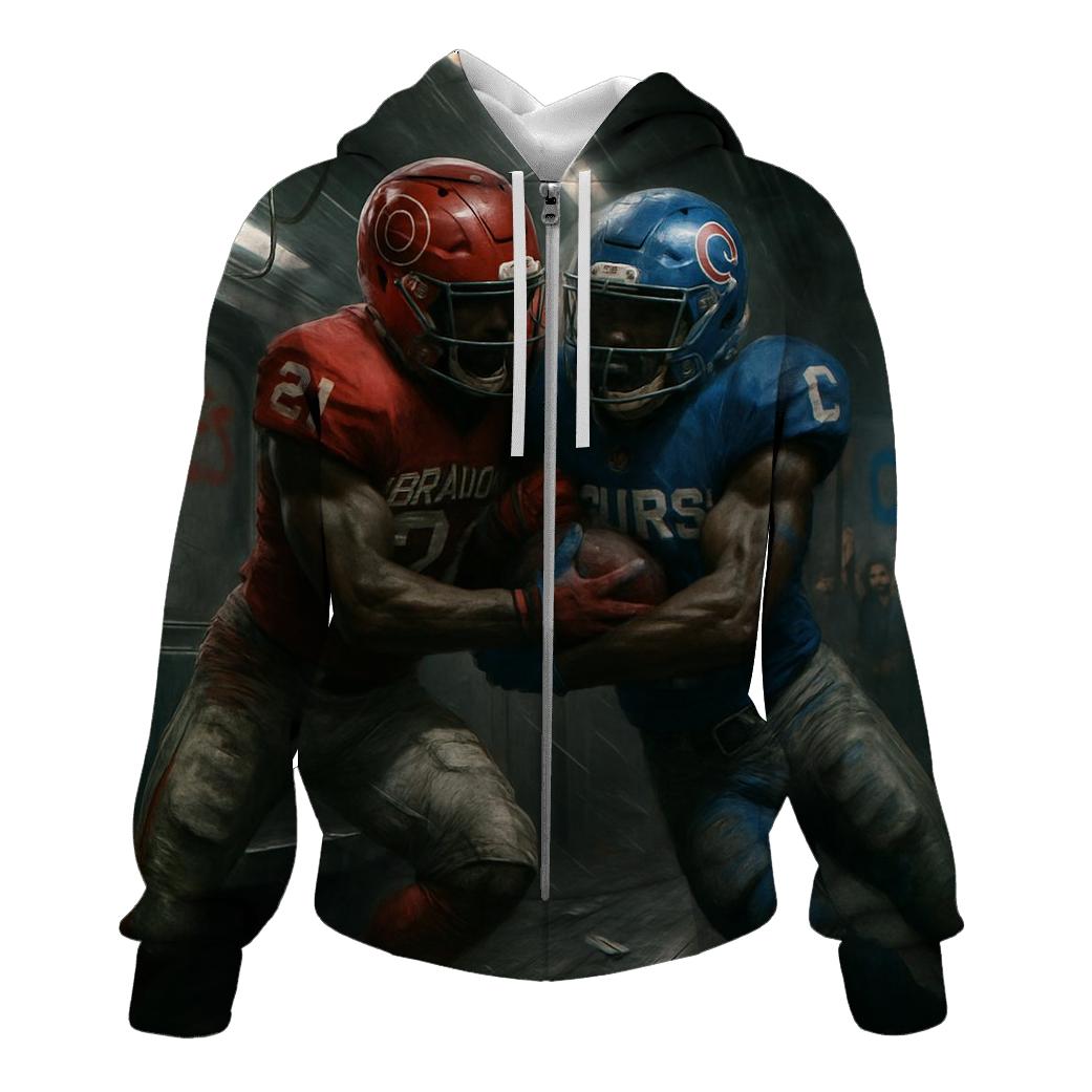 Midnight Subway Faceoff printed hoodies