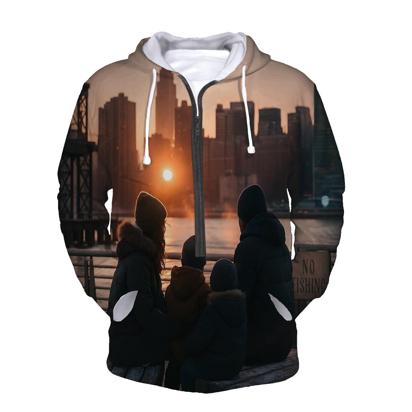 Winter Sunset From Gantry Plaza State Park heavyweight hoodies