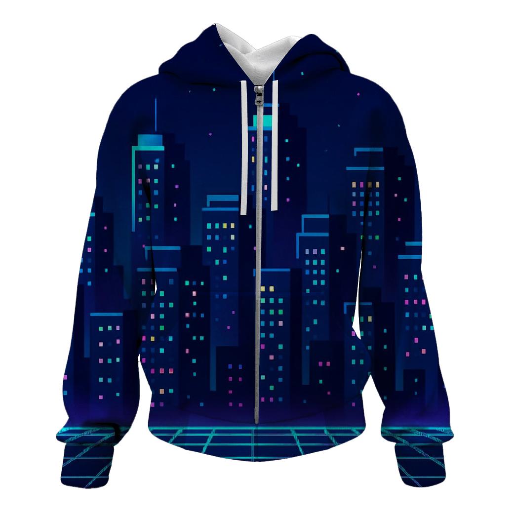 Pixel Skyline Glow hoodie trends