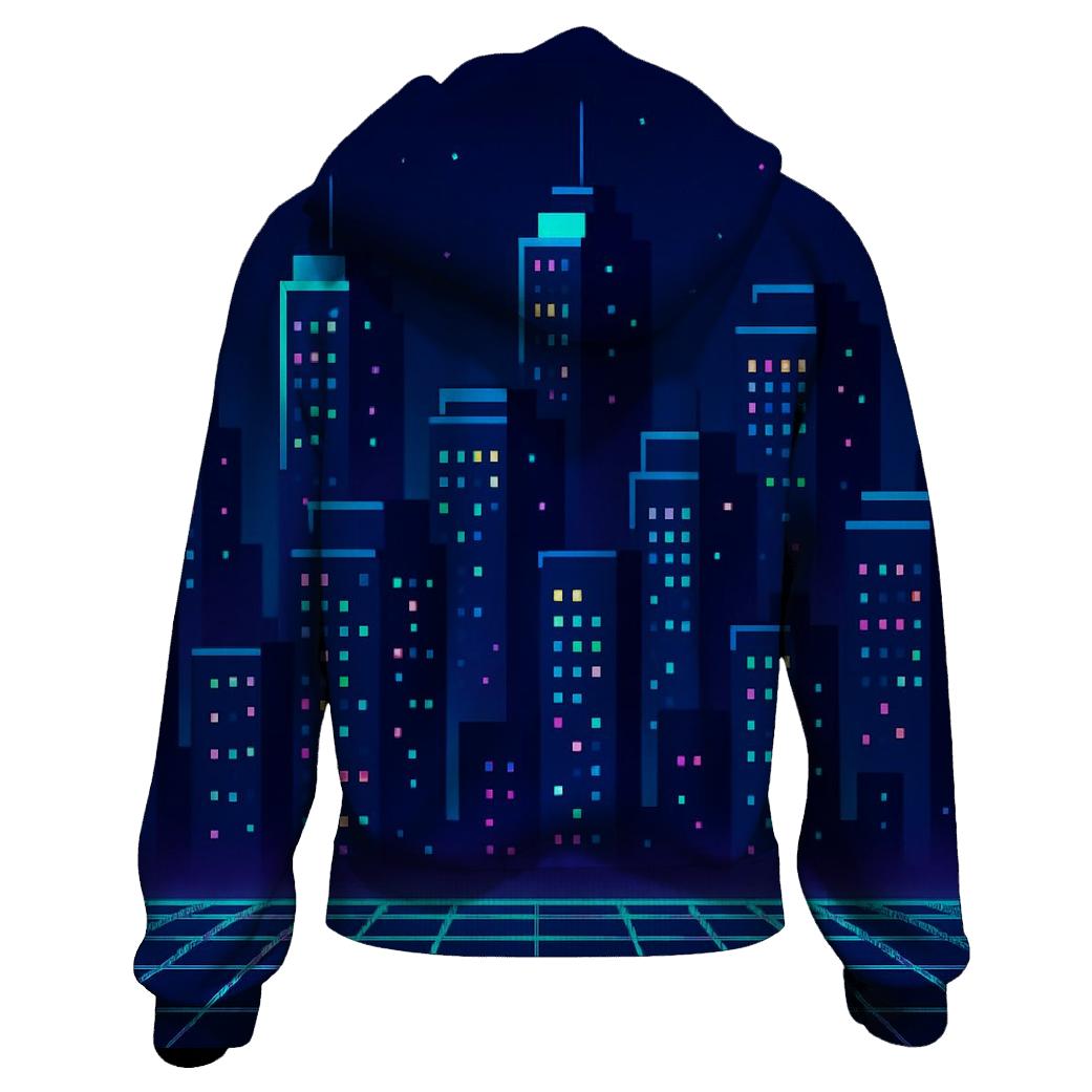 Pixel Skyline Glow hoodie trends