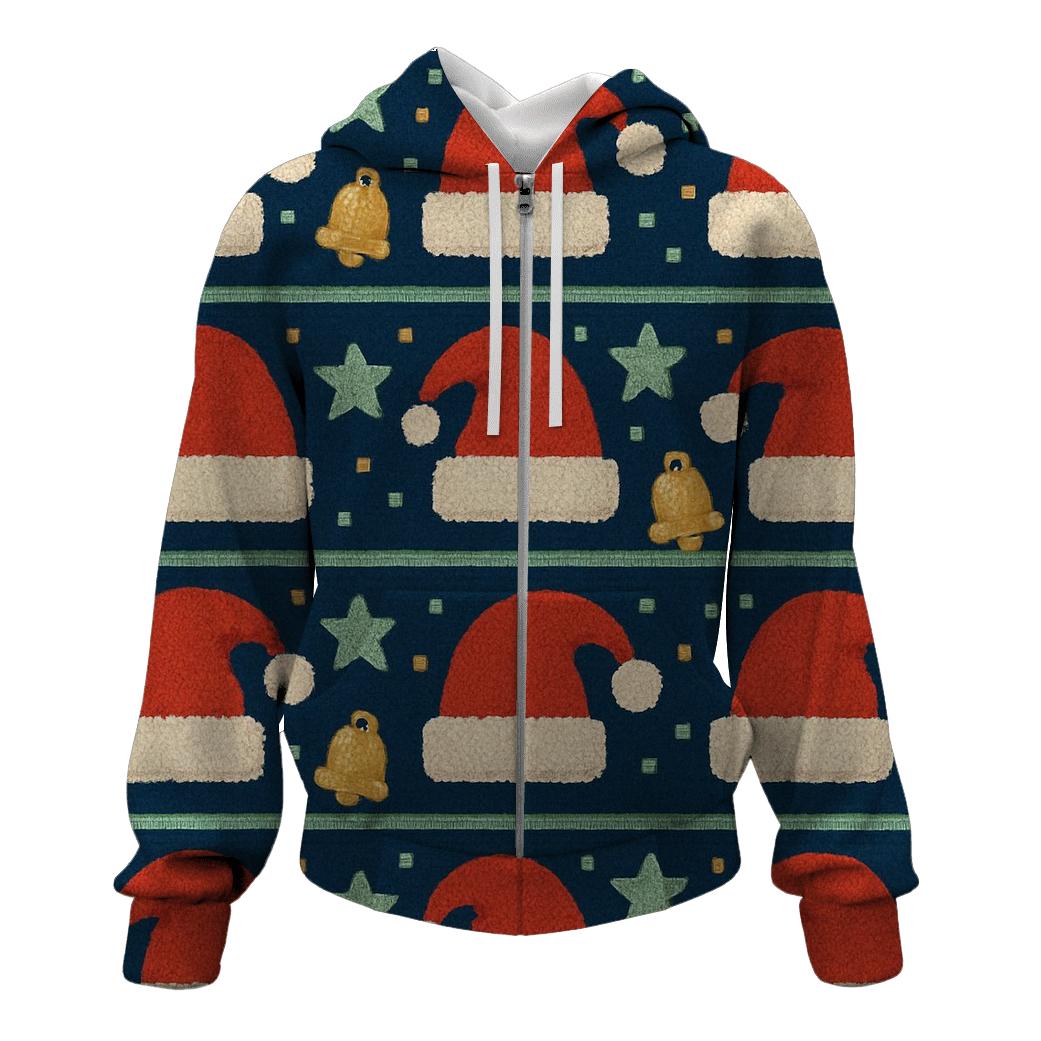 Santa Hat Scatter Bands Design lightweight hoodies