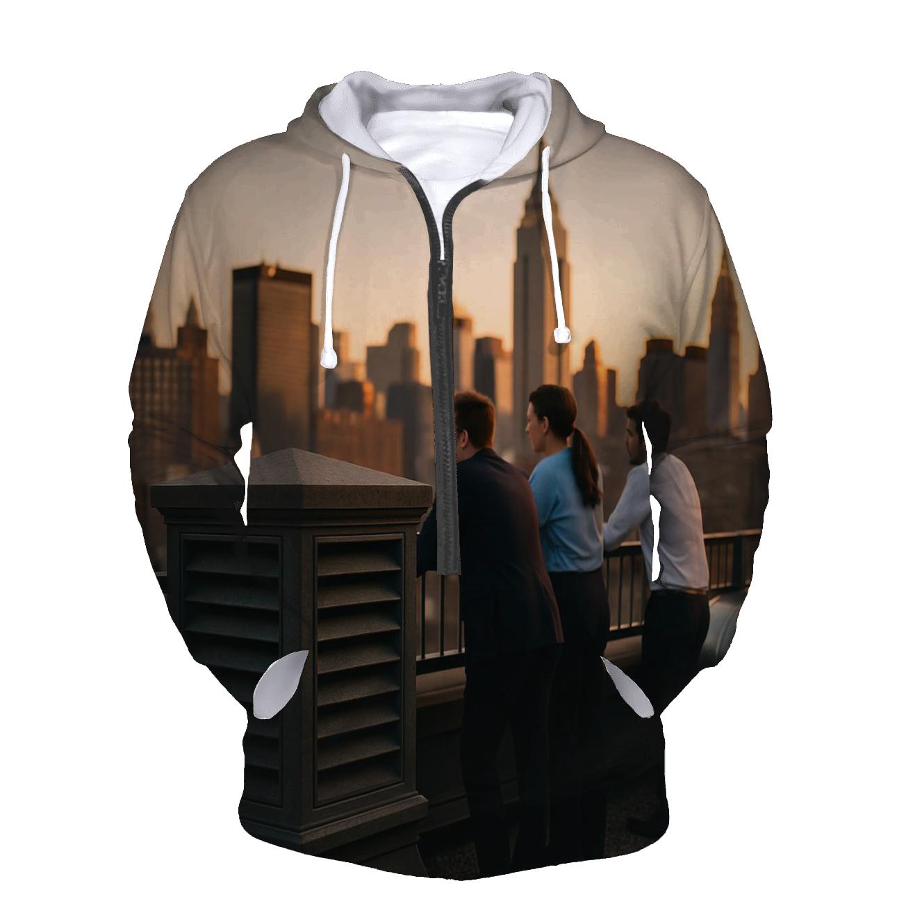 Subway Vent Rooftop Sunset Contrast premium hoodies