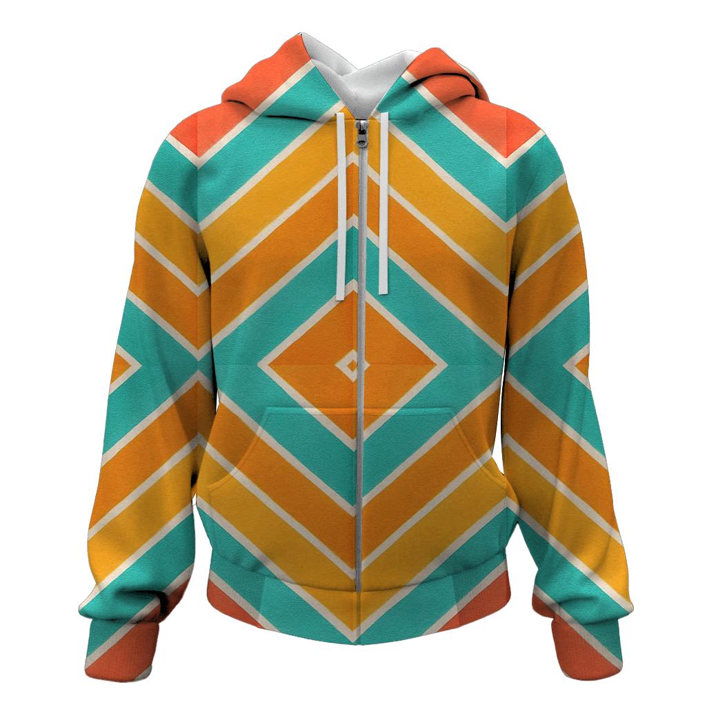 Chevron Accordion embroidered hoodies