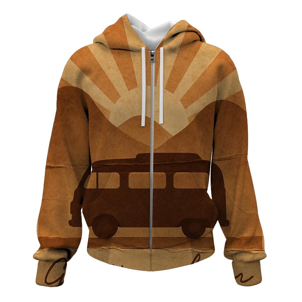 Sepia Postcard Roadtrip Scene hoodies fashion