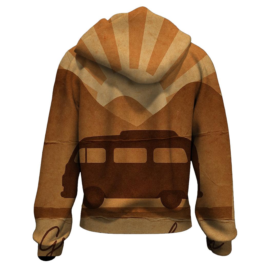Sepia Postcard Roadtrip Scene hoodies fashion