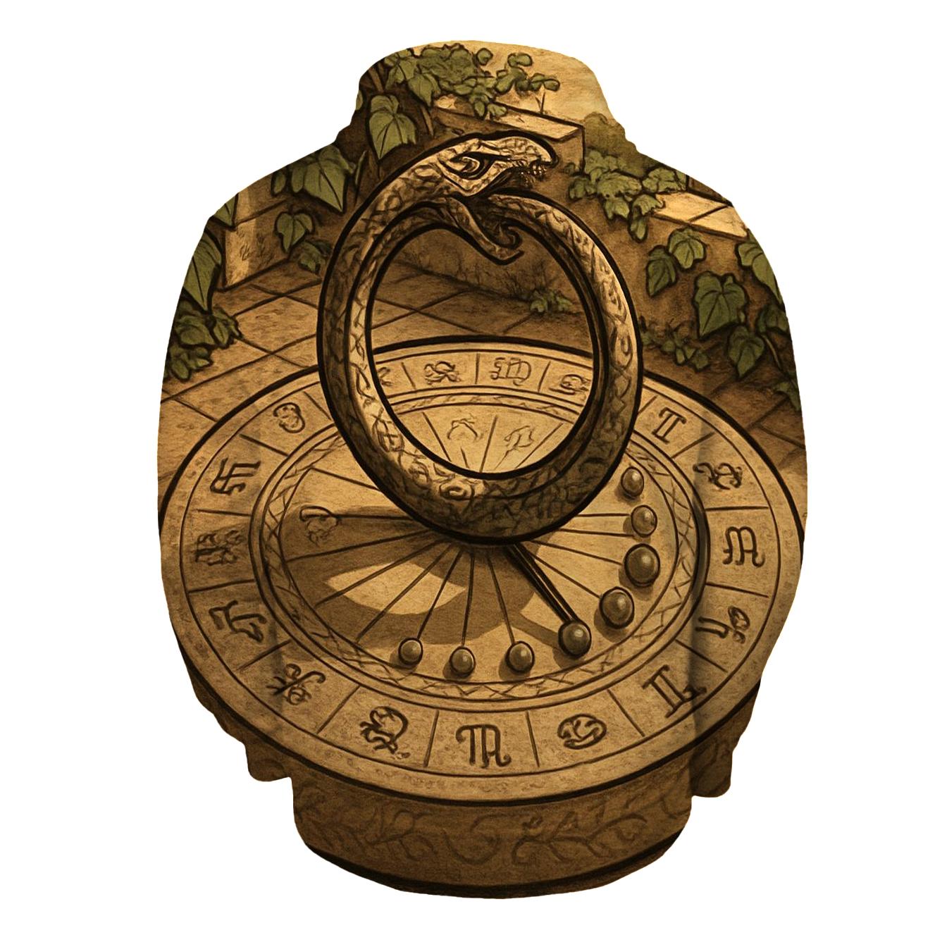 Timekeeper Serpent Sundial graphic hoodies