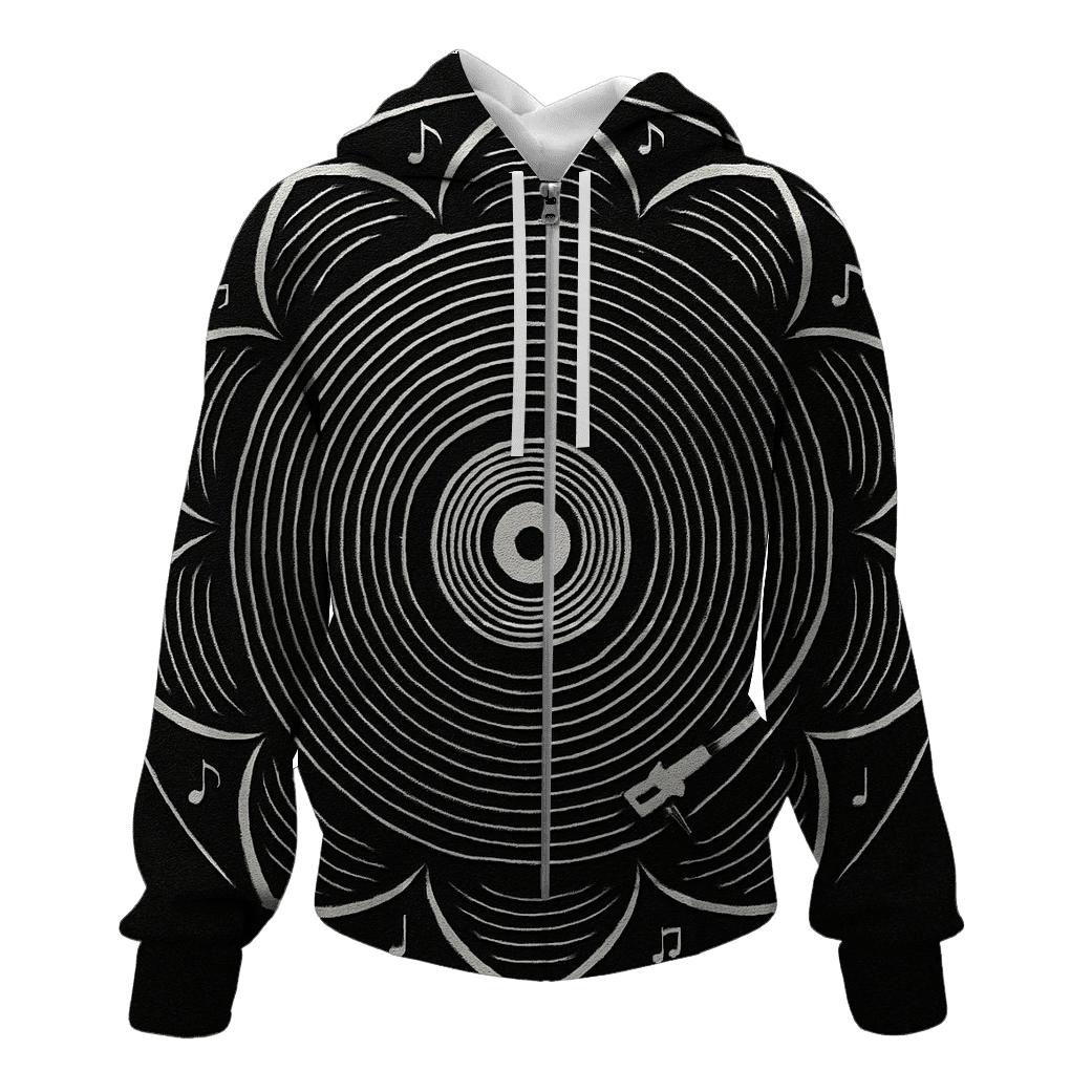 Vinyl Spiral Mandala hoodie designs