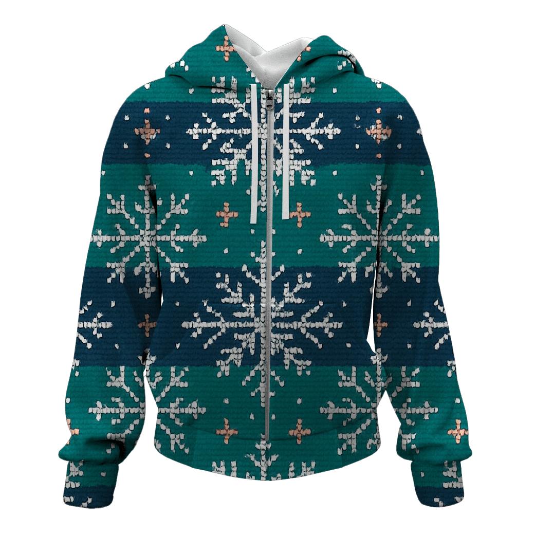 Snowflake Brickwork Mosaic Design designer hoodies