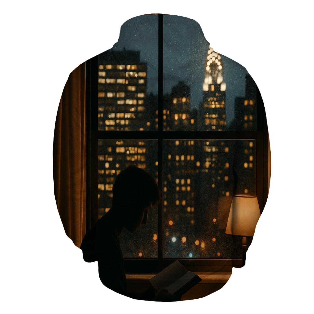 Nighttime Window Patterns From A Midtown Apartment zip-up hoodies