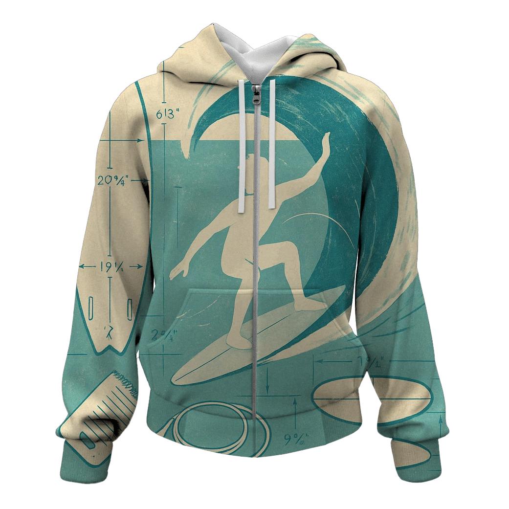 Seaside Surf Blueprint lightweight hoodies