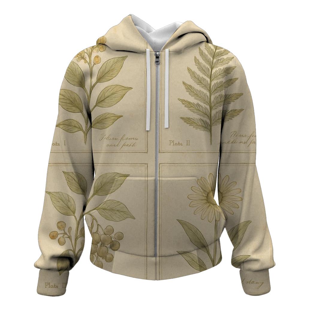 Weathered Botanical Illustration Set pullover hoodies
