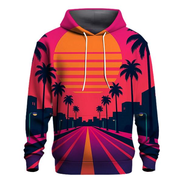 Neon Sunset Boulevard custom hoodies