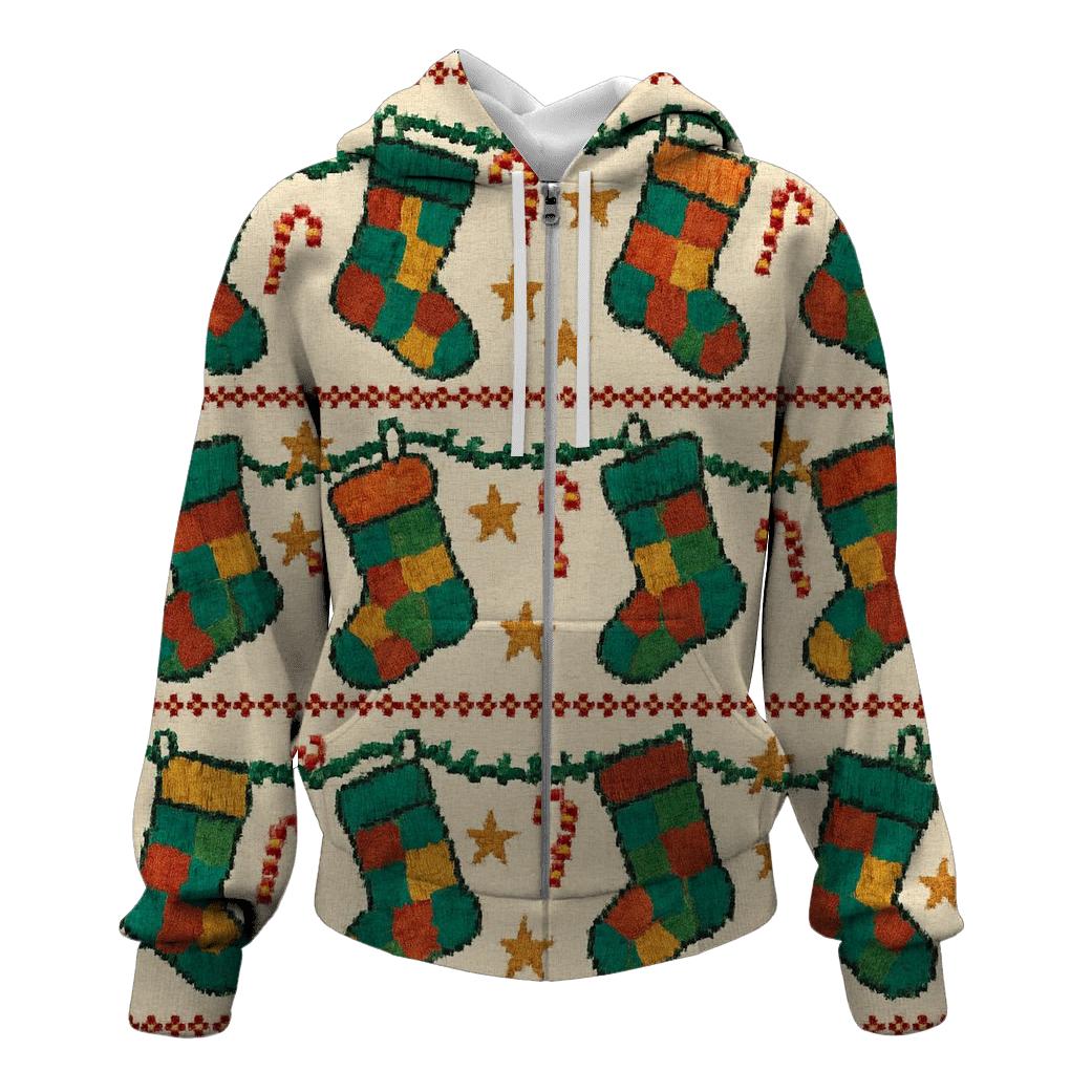Stocking Garland Ladder Design heavyweight hoodies