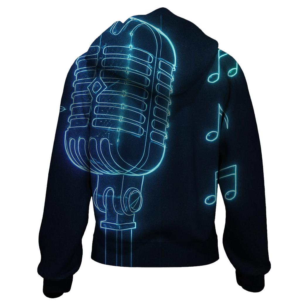 Microphone Neon Blueprint hoodies fashion