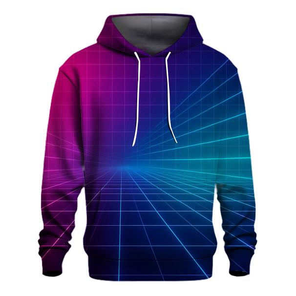 Neon Grid Horizon hoodie styles