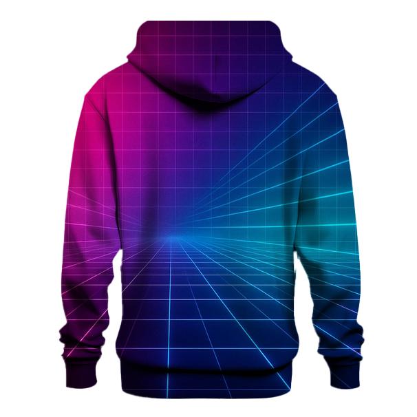 Neon Grid Horizon hoodie styles