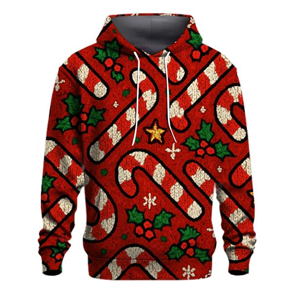 Kitschy Candy Cane Herringbone Design pullover hoodies