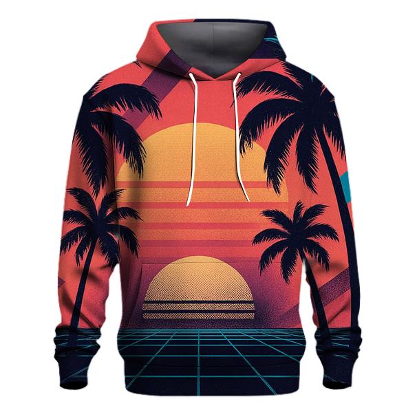Retro Wave Sunset Palms zip-up hoodies