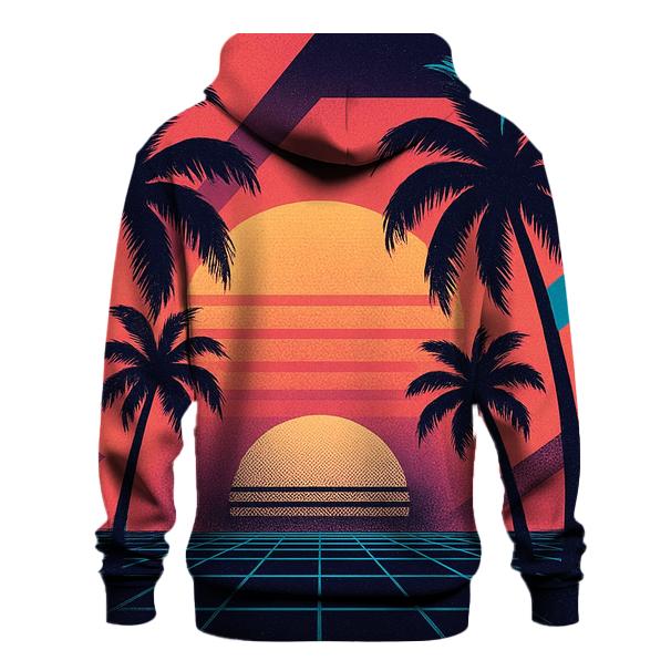 Retro Wave Sunset Palms zip-up hoodies