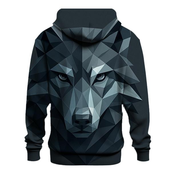 Abstract Geometric Wolf hoodie trends