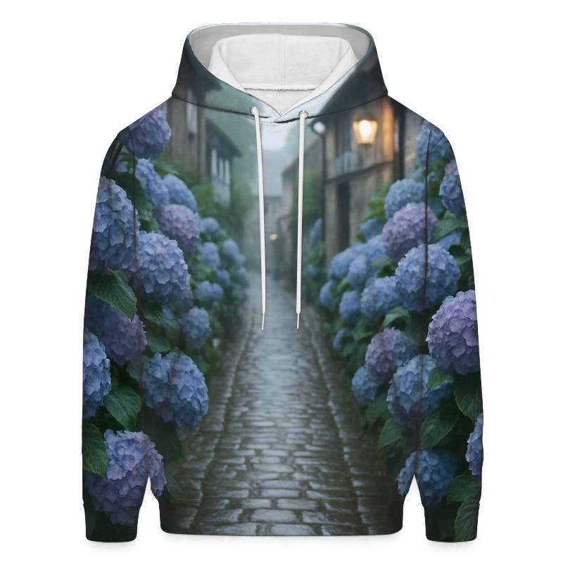 Hydrangea Alley After Village Rain hoodie designs