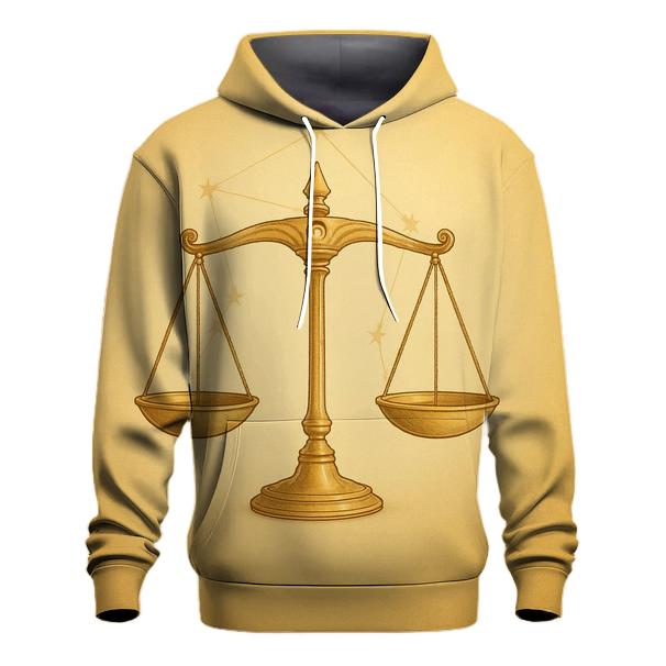 Libra Golden Scales Balance printed hoodies