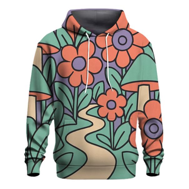 Psychedelic Garden Path designer hoodies
