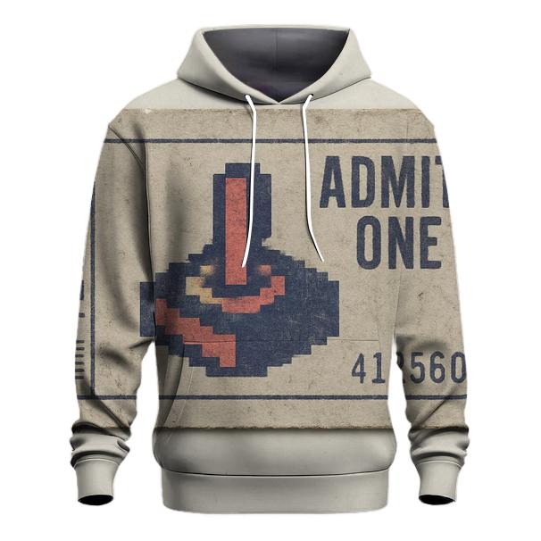 Classic 80s Arcade Ticket Stub embroidered hoodies