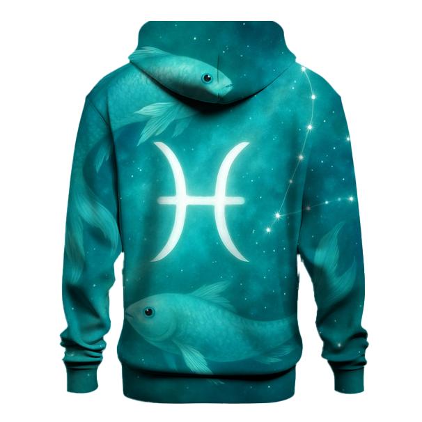 Pisces Cosmic Fish Dream Scene designer hoodies