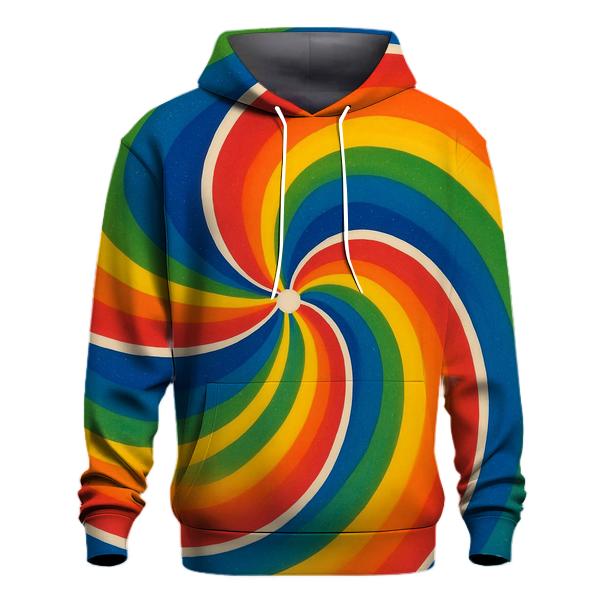 Split Rainbow Spiral pullover hoodies