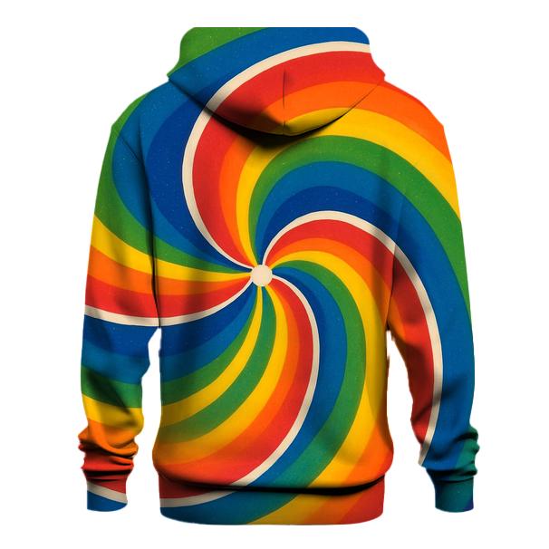 Split Rainbow Spiral pullover hoodies