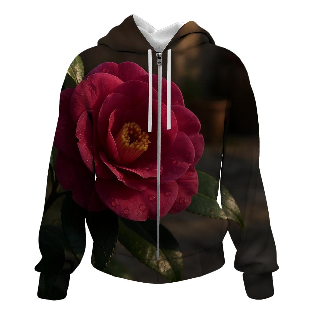 Camellia In Urban Courtyard Shade premium hoodies