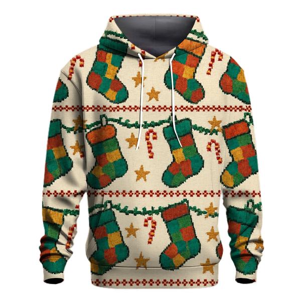 Stocking Garland Ladder Design graphic hoodies