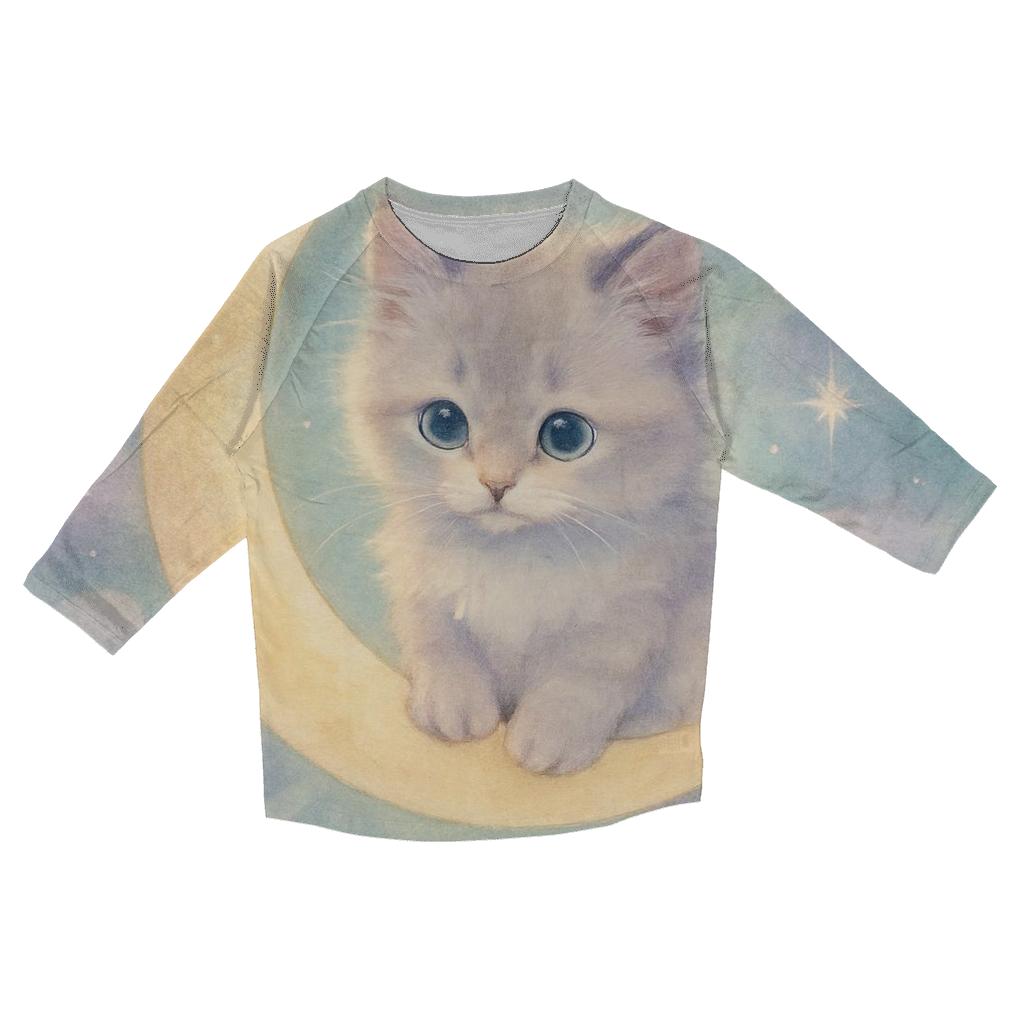 Moonlit Cloud Kitten custom 3/4 sleeve shirts