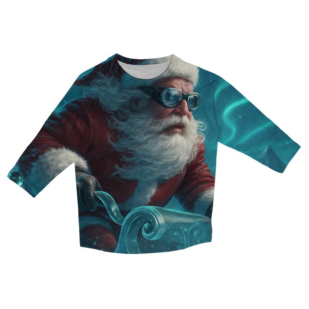 Aurora Sleigh Rider Santa casual three quarter sleeve shirts