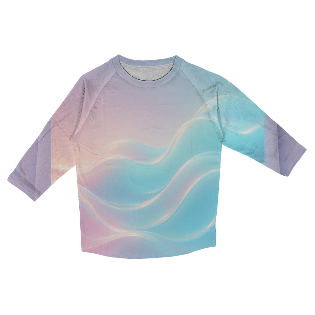 Aurora Wave Gradient personalized 3/4 sleeve tees