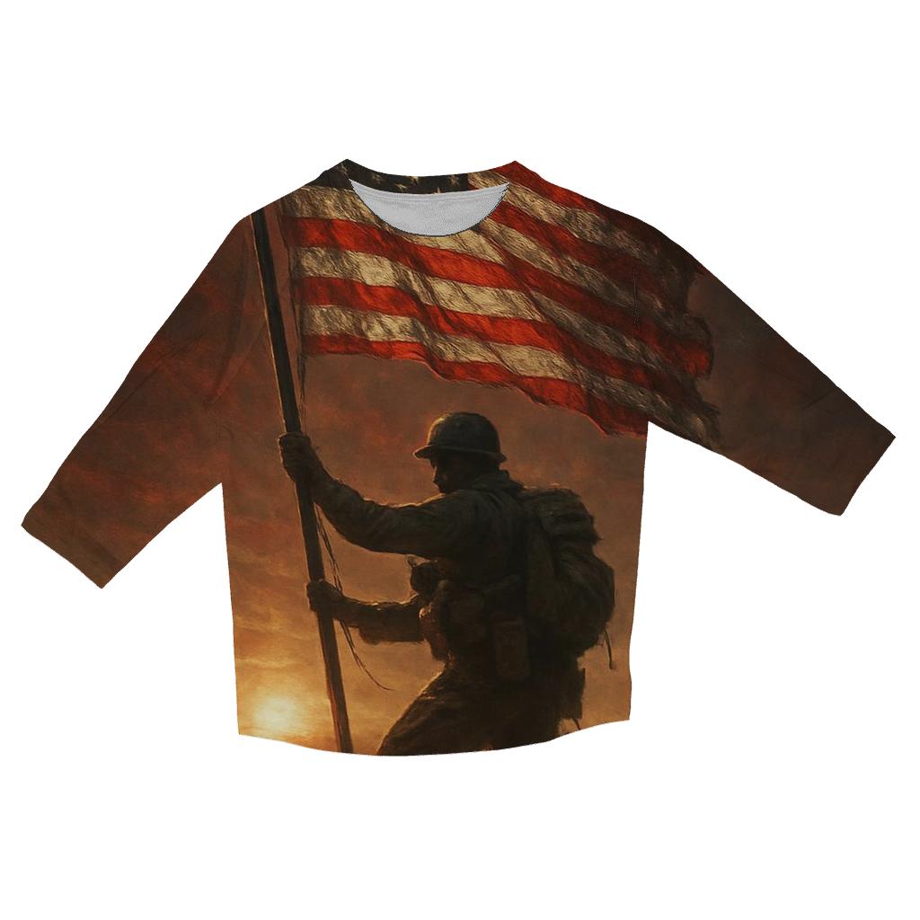 Dawn Sentinel Flag custom 3/4 sleeve shirts