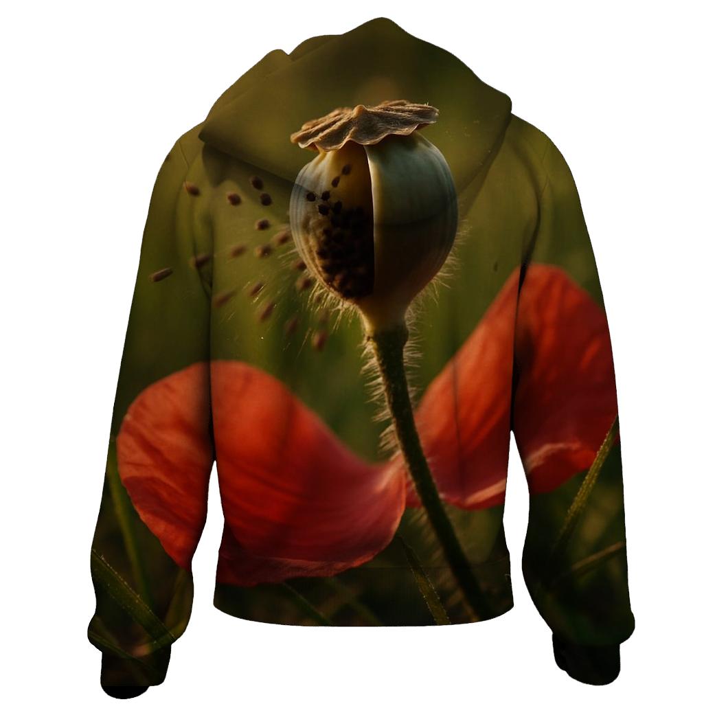 Meadow Poppy Seed Burst Closeup heavyweight hoodies