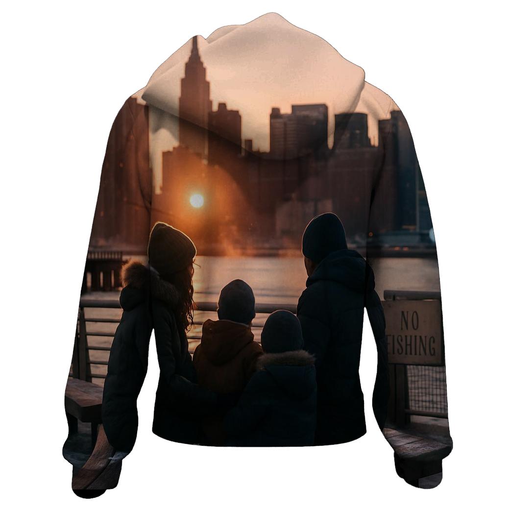 Winter Sunset From Gantry Plaza State Park zip-up hoodies