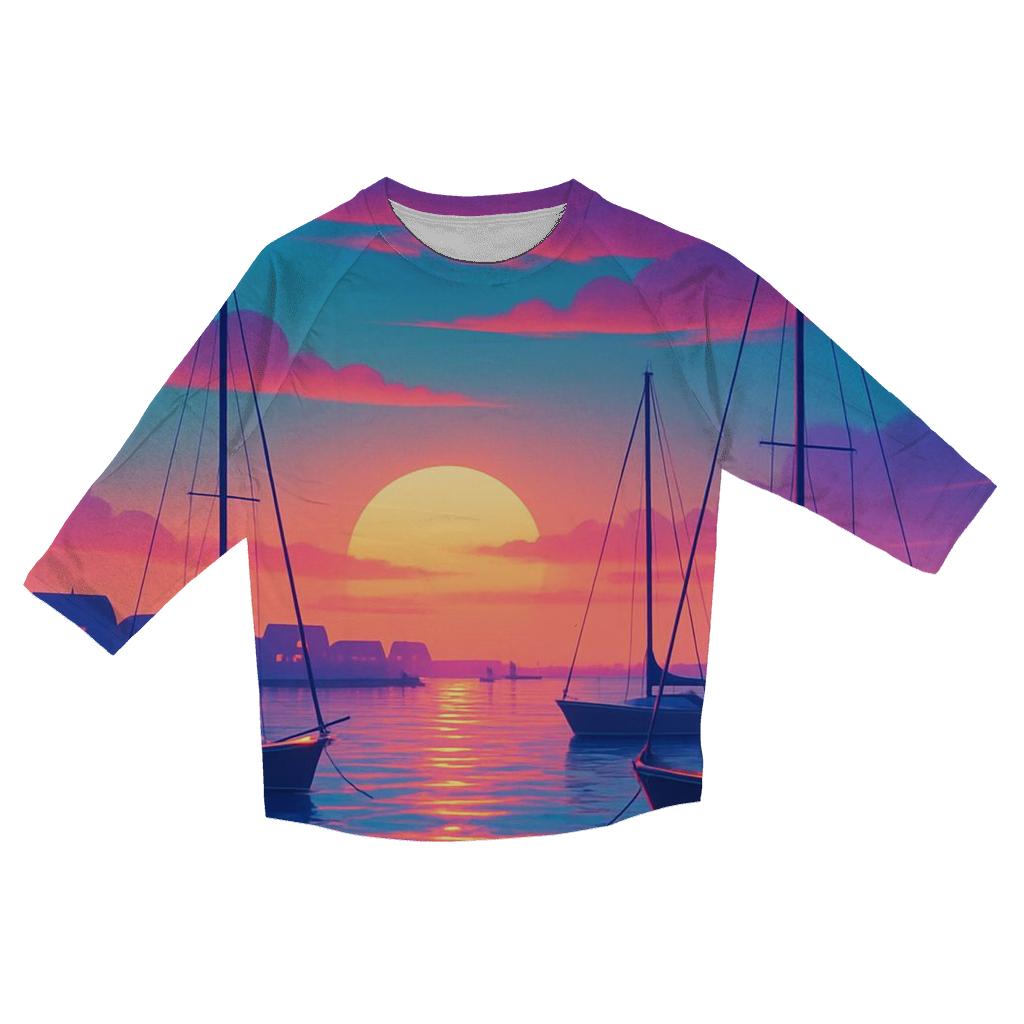 Midnight Harbor Glow fashion 3/4 sleeve shirts