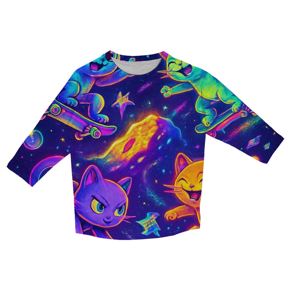 Cosmic Skate Crew fashion 3/4 sleeve shirts