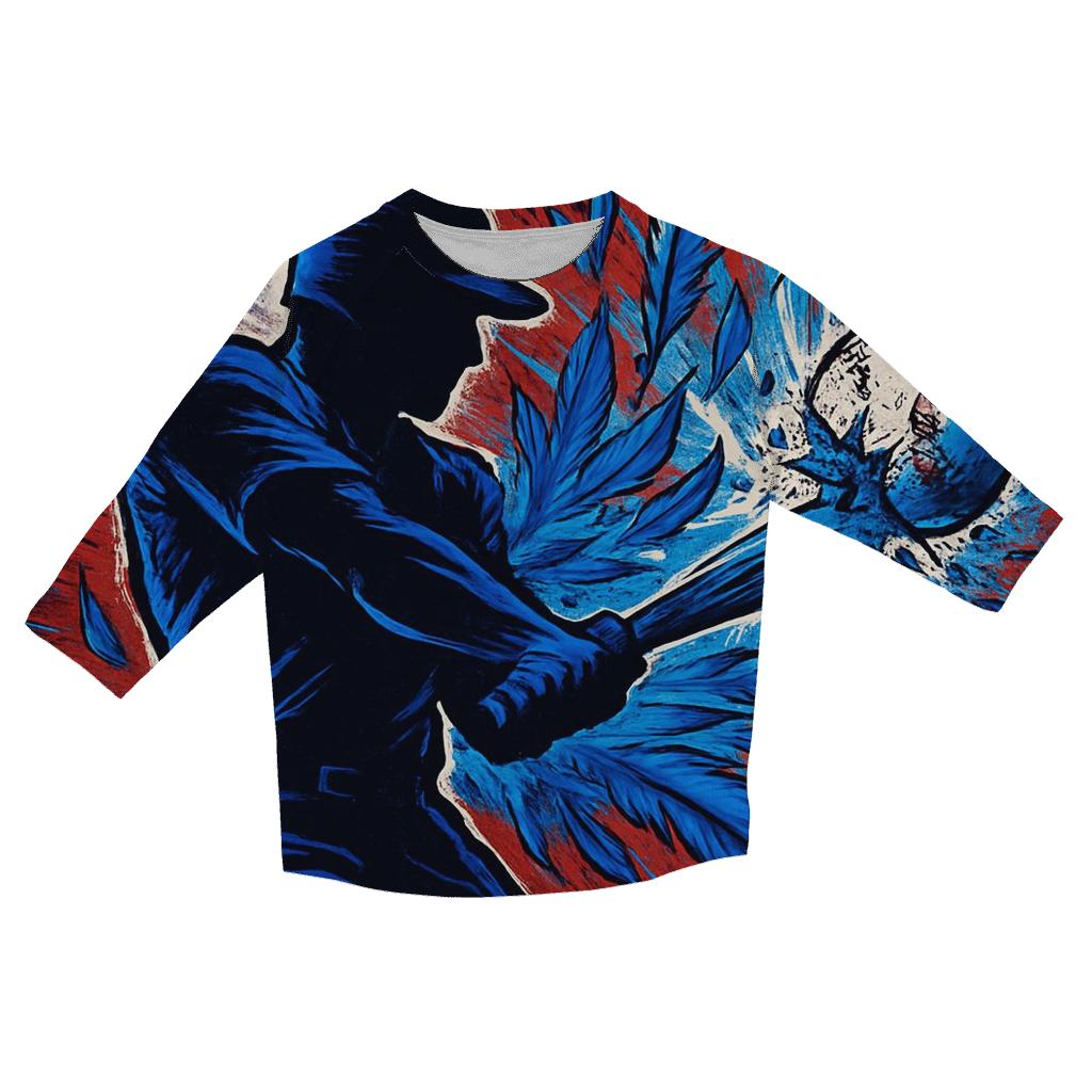 Soaring Batter With Blue Jays printed three quarter sleeve shirts