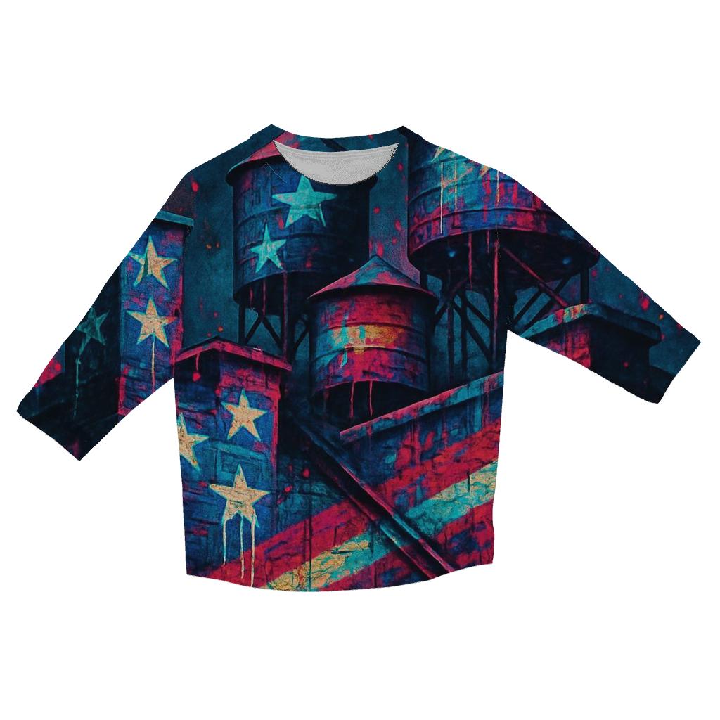 Rooftop Stripes Graffiti custom 3/4 sleeve shirts